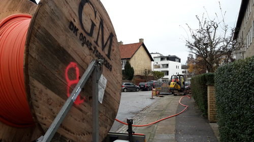 November 2017: Fiber-forbindelse fra Hellerup til Parknets backbone graves ned.